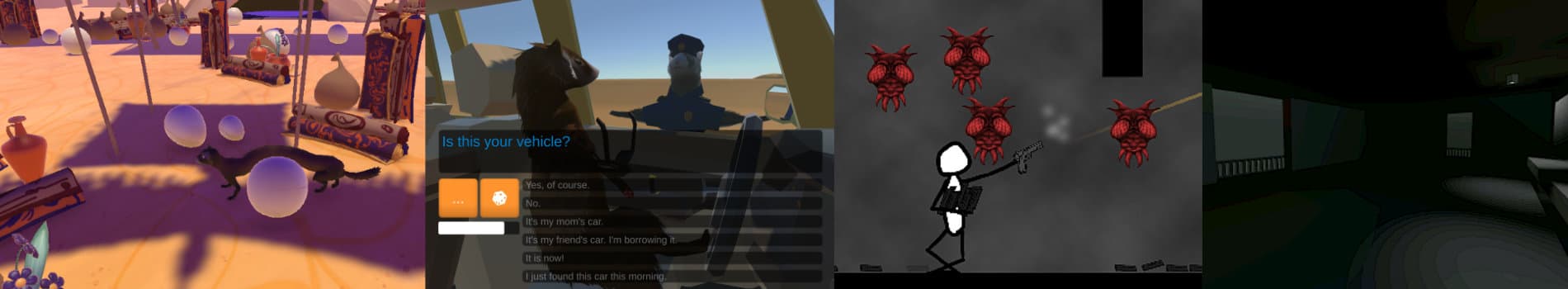 Screenshots of different gamejam games and prototypes